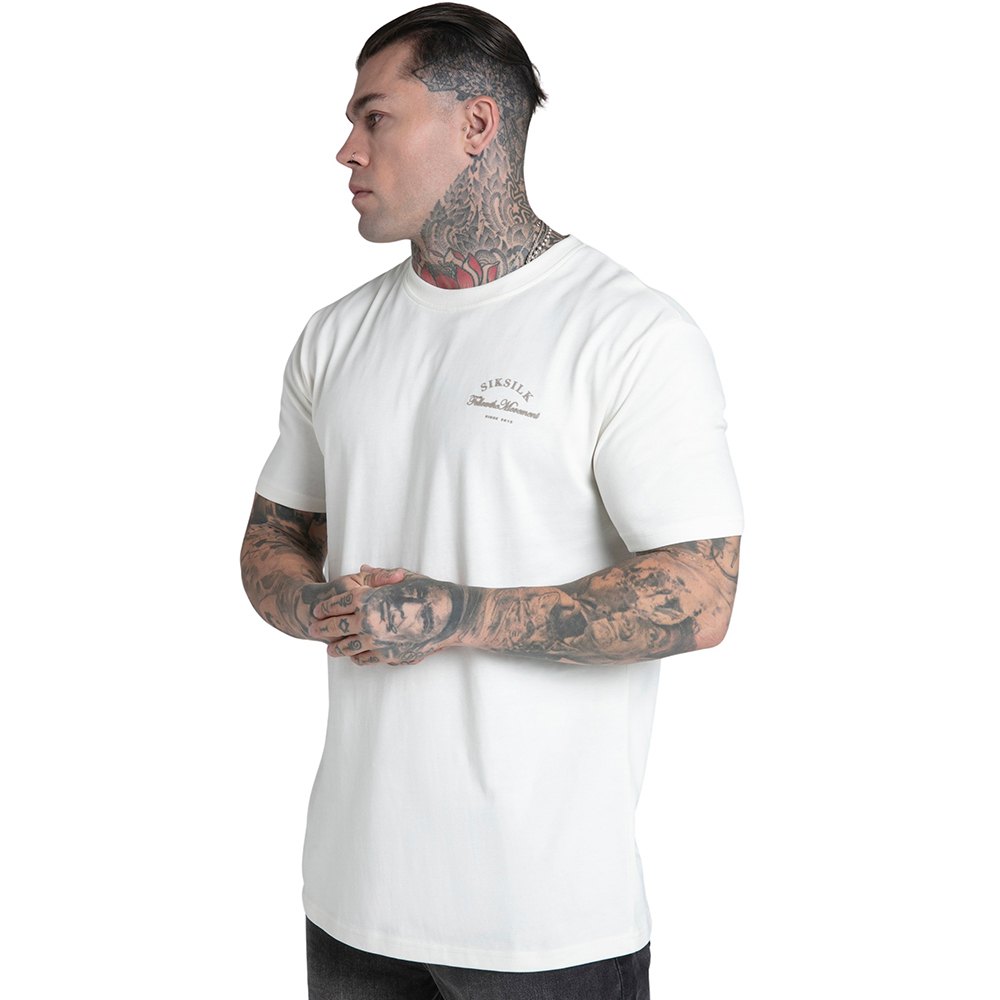 siksilk relaxed fit short sleeve t-shirt blanc s homme