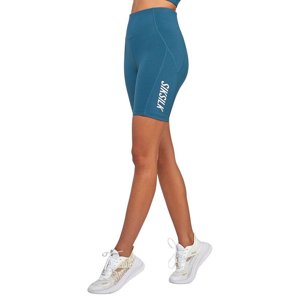siksilk sports essential short leggings bleu 2xs femme