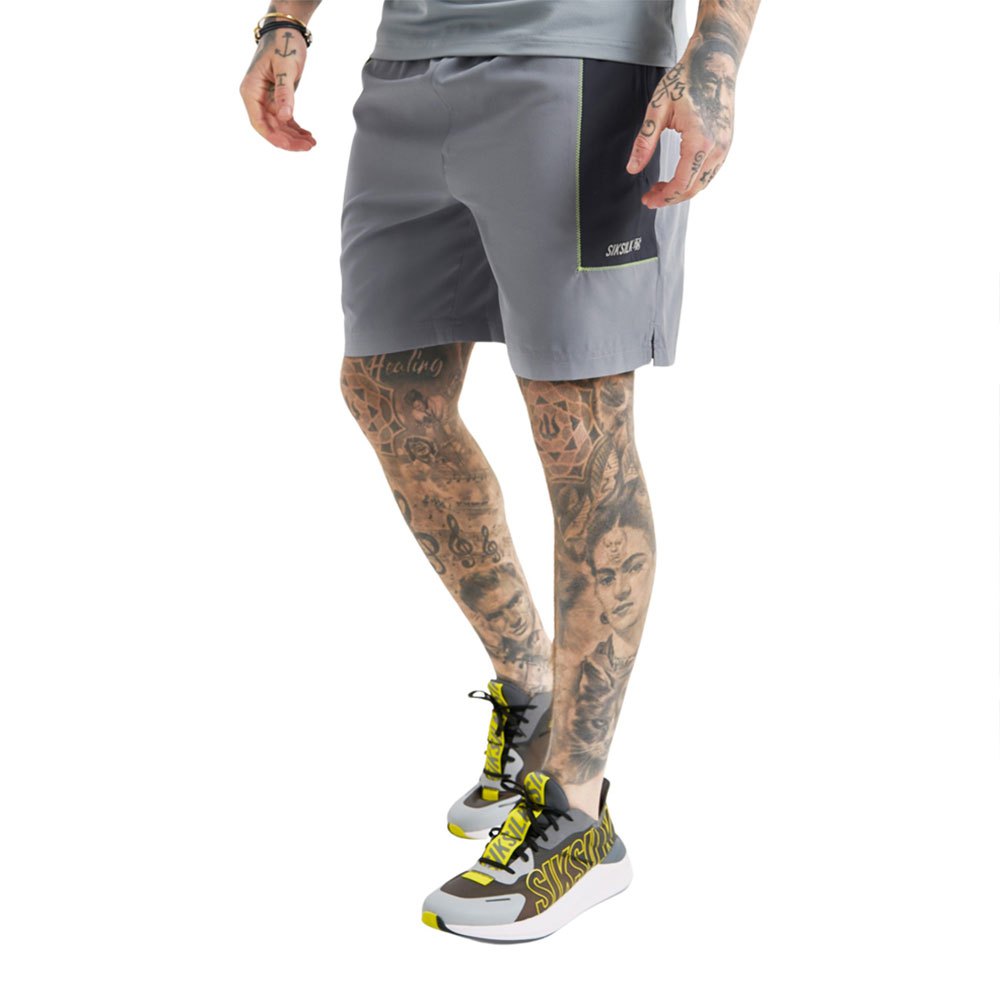 siksilk sports marl woven shorts gris xs homme