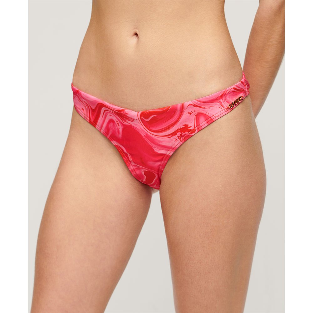 superdry print cheeky bikini bottom rose xs femme