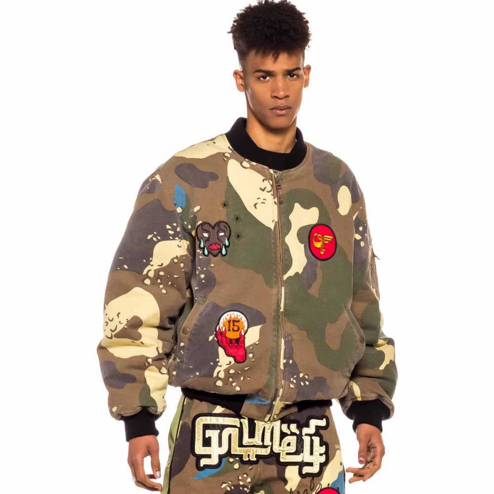 grimey glorified camo bomber jacket multicolore 2xs homme