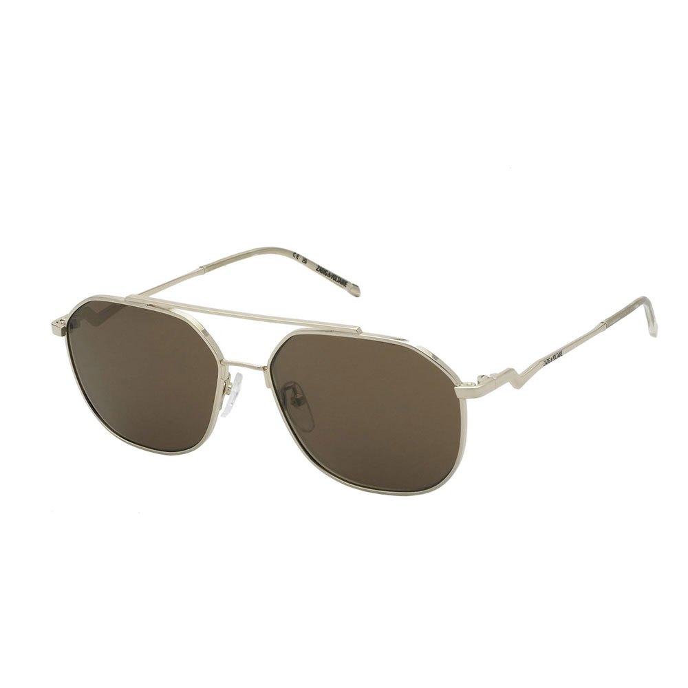 zadig&voltaire szv377 sunglasses doré brown/mirror silver / cat3 homme