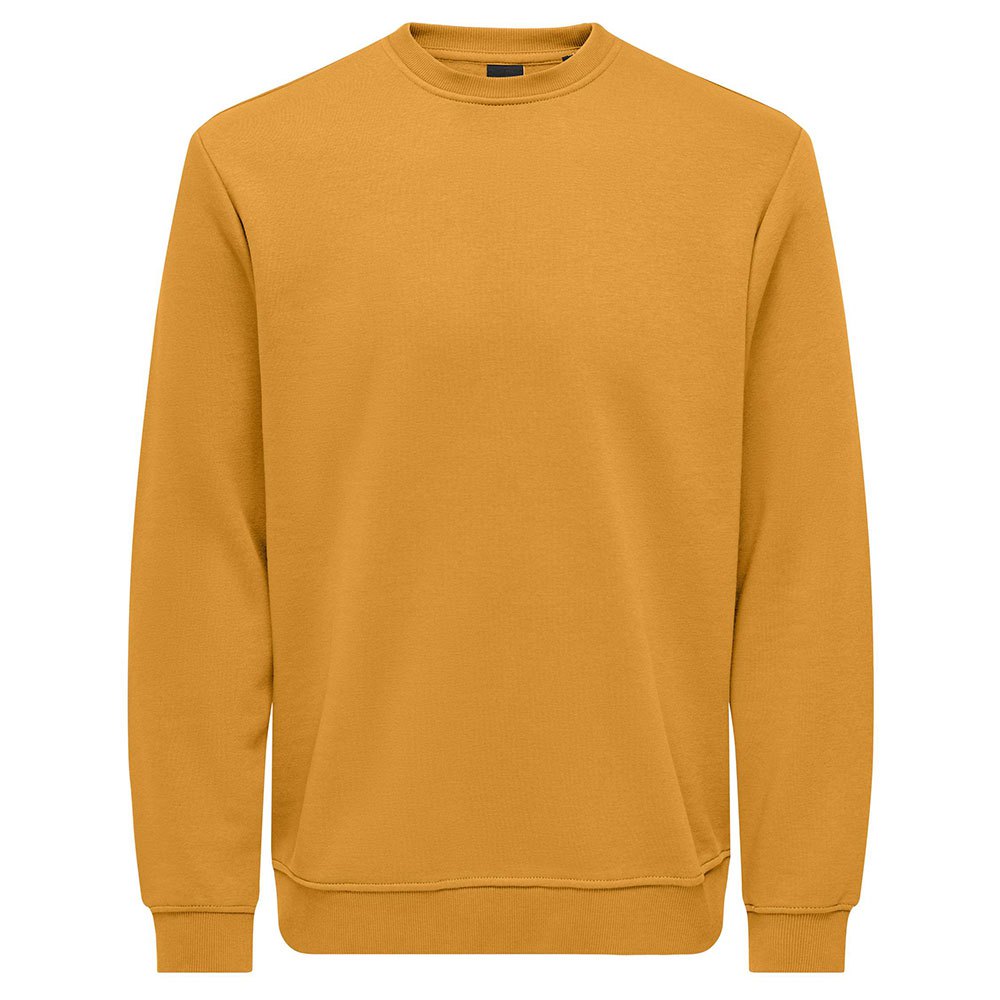 only & sons connor reg sweatshirt jaune xl homme