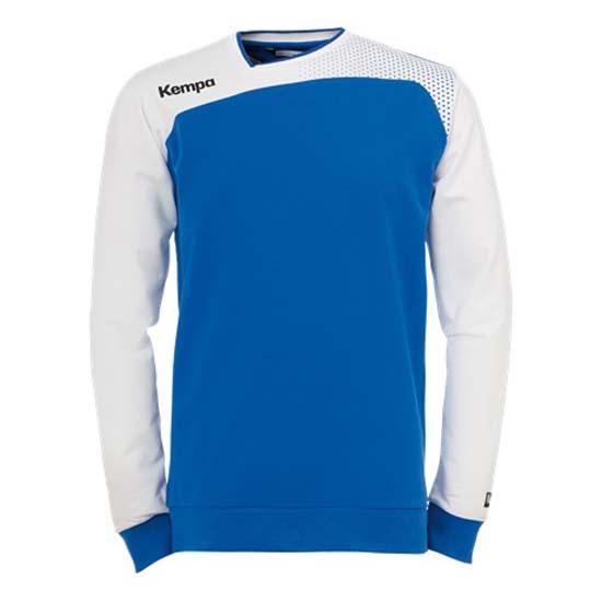 kempa emotion training top long sleeve t-shirt blanc,bleu 2xs-xs homme