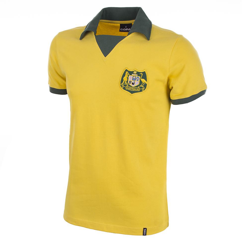copa australia world cup 1974 short sleeve polo shirt jaune s homme