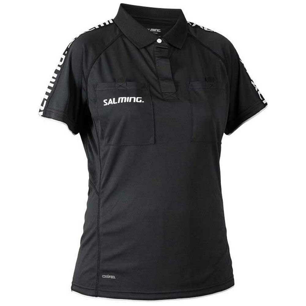 salming referee short sleeve polo shirt noir m femme