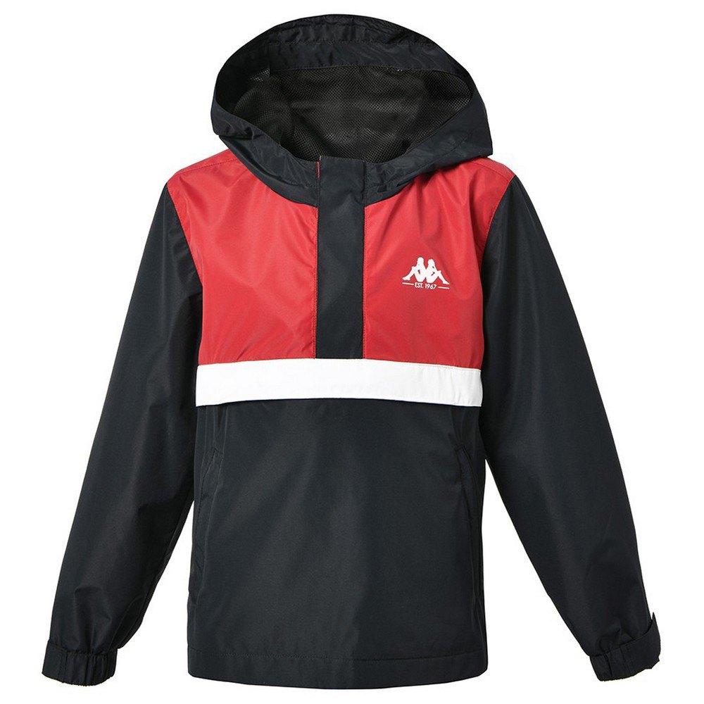 kappa icilio authentic windbreaker jacket rouge,noir 10 years garçon