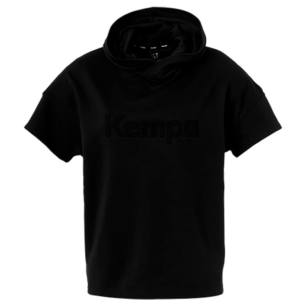 kempa black & white hooded short sleeve t-shirt noir s femme