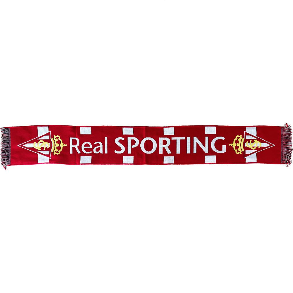 sporting de gijon vertical stripes scarf rouge