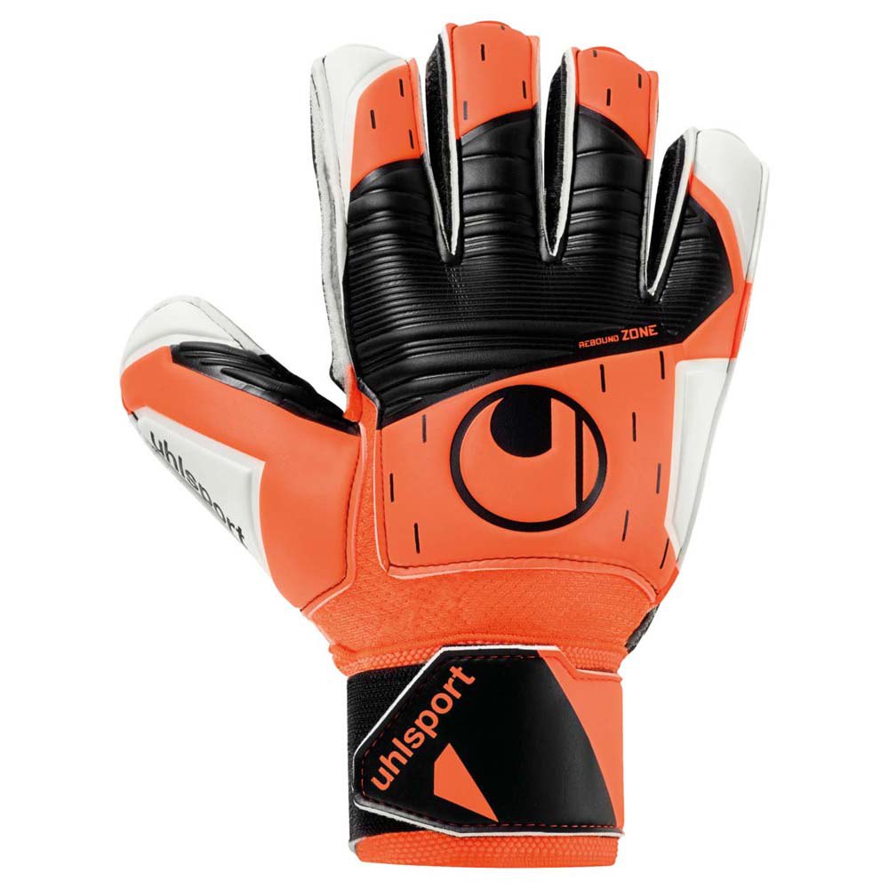 uhlsport soft resist+ flex frame goalkeeper gloves refurbished orange 5.5