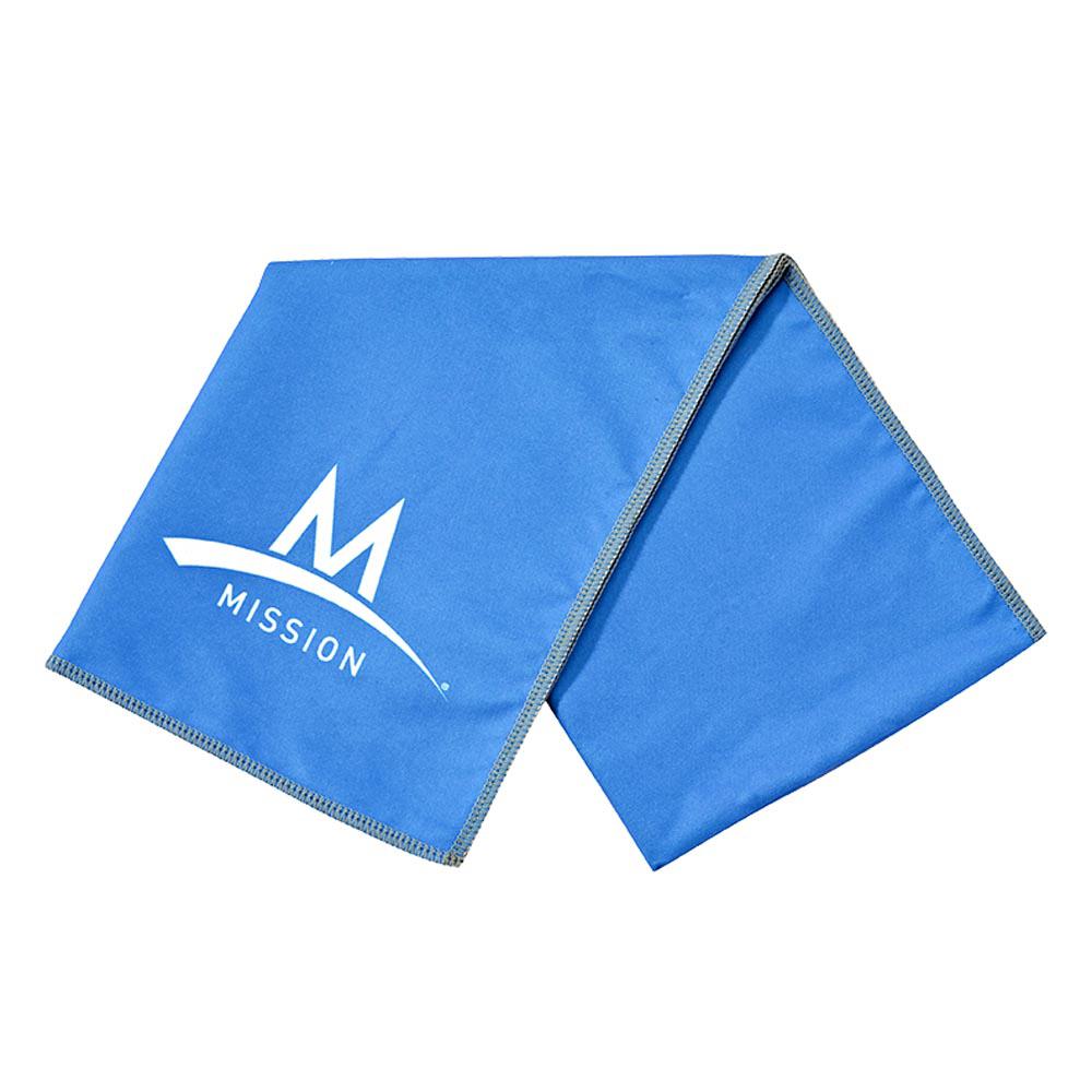 mission enduracool large microfibre towel bleu 84 x 31 cm