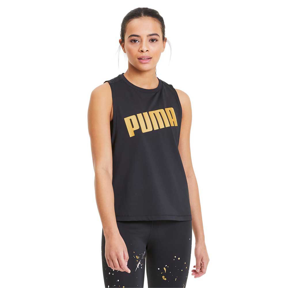 puma metal splash adjustable sleeveless t-shirt noir s femme