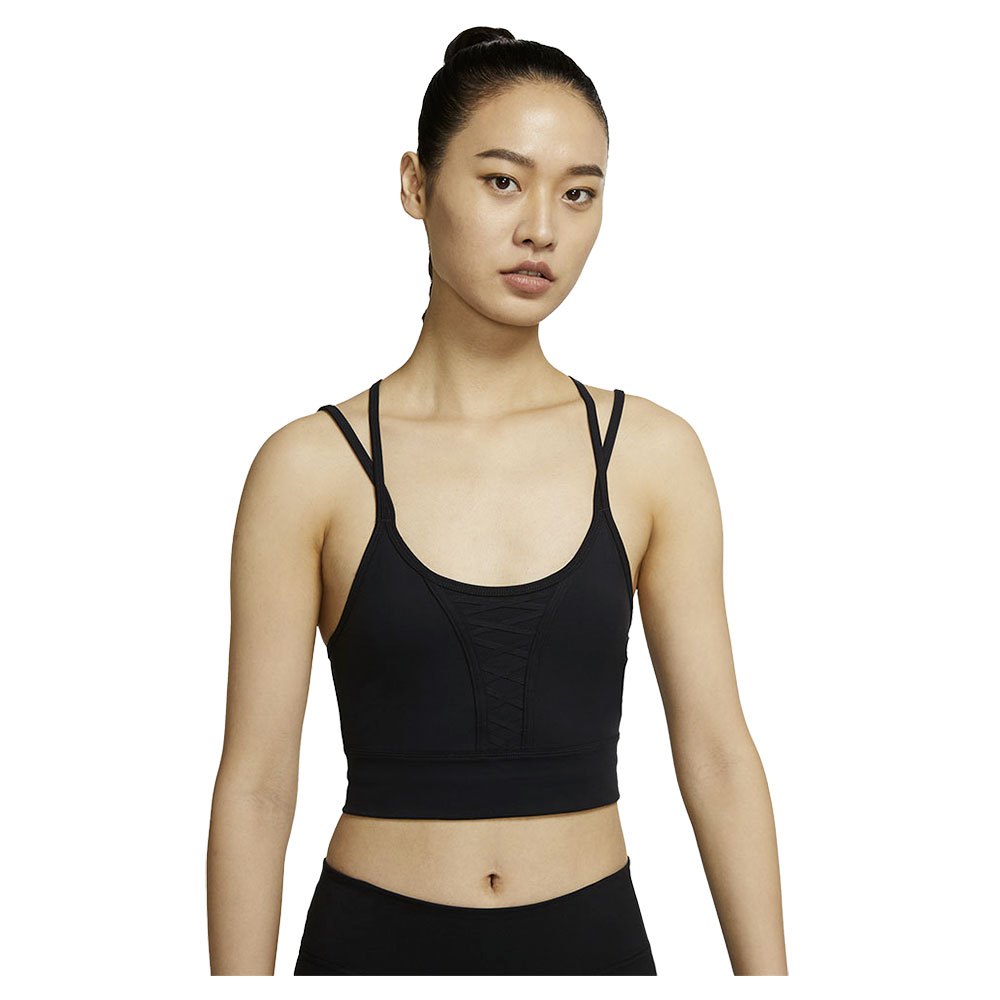 nike dri-fit lux cropped lacing sleeveless t-shirt noir s femme