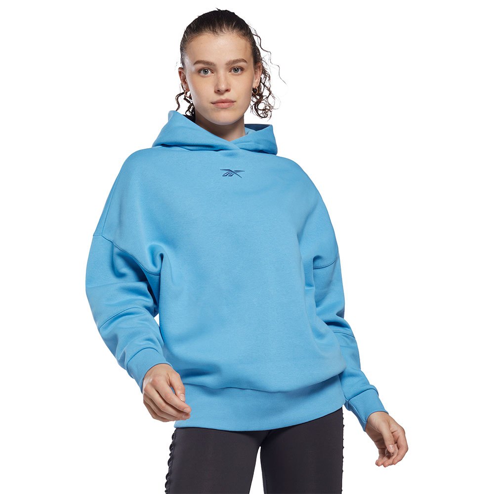 reebok s recycle oversize hoodie bleu s femme