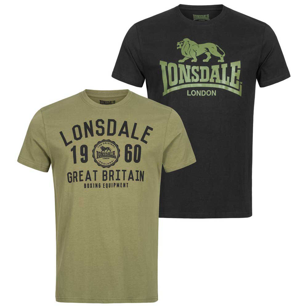 lonsdale bangor short sleeve t-shirt 2 units multicolore 4xl homme