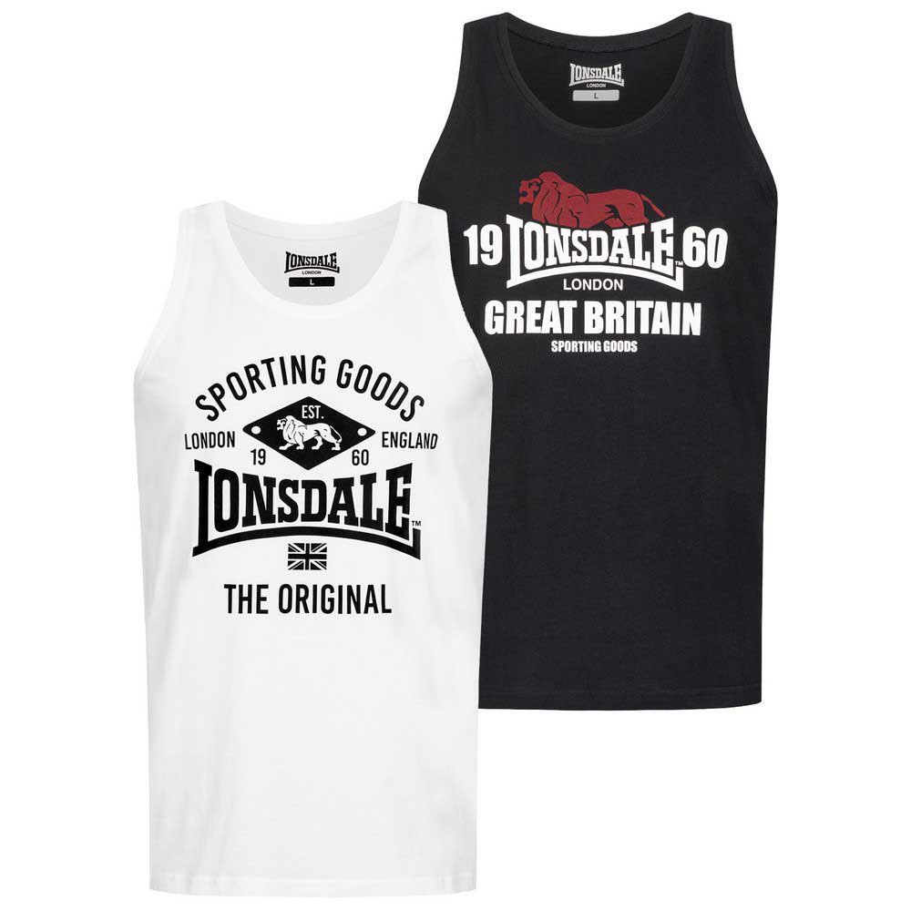 lonsdale biggin sleeveless t-shirt 2 units multicolore xl homme
