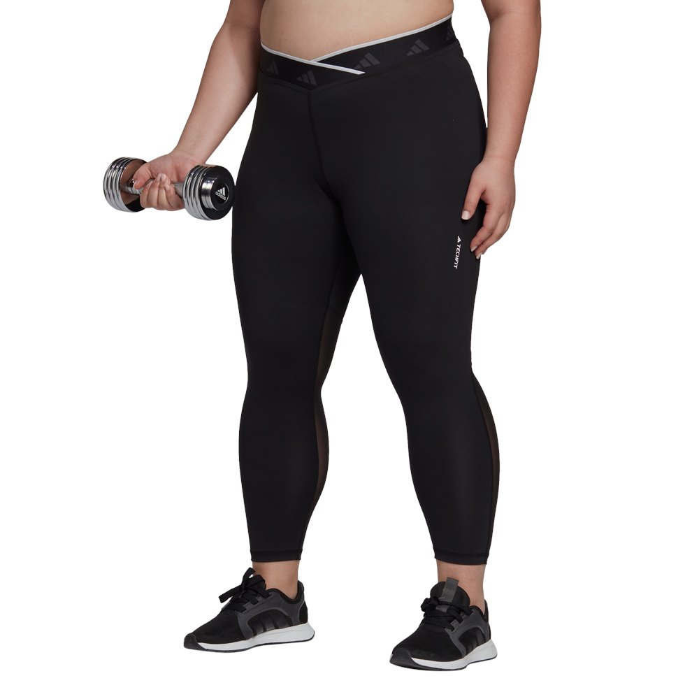 adidas techfit v-shaped elastic 7/8 big leggings noir 1x femme
