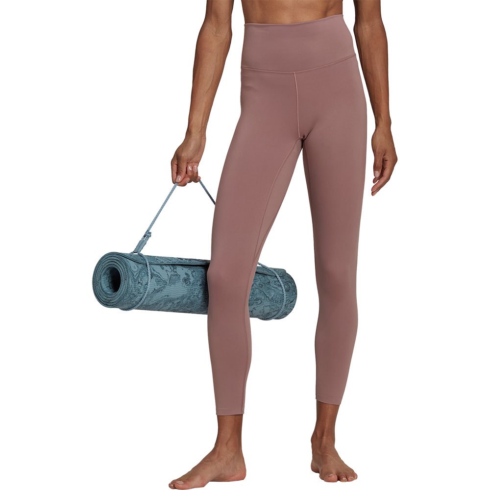 adidas yoga luxe studio 7/8 leggings marron m femme