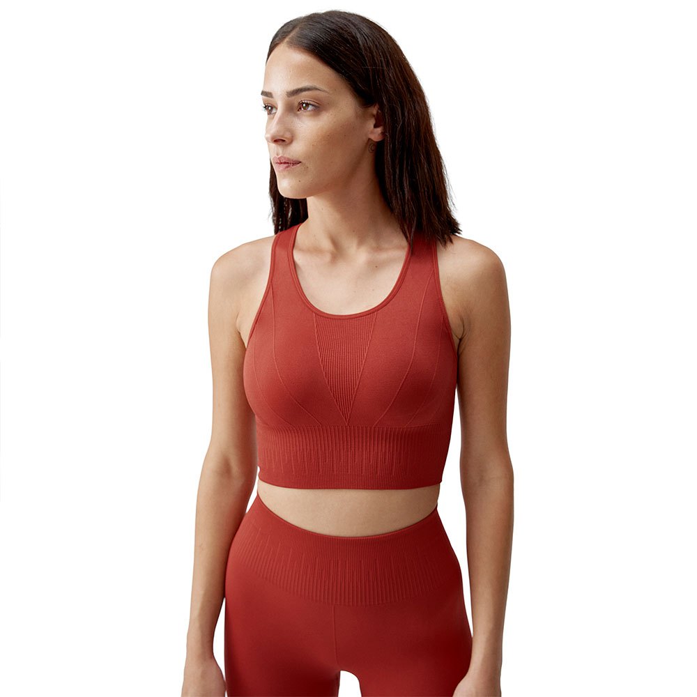born living yoga laia sports top medium support seamless rouge l femme