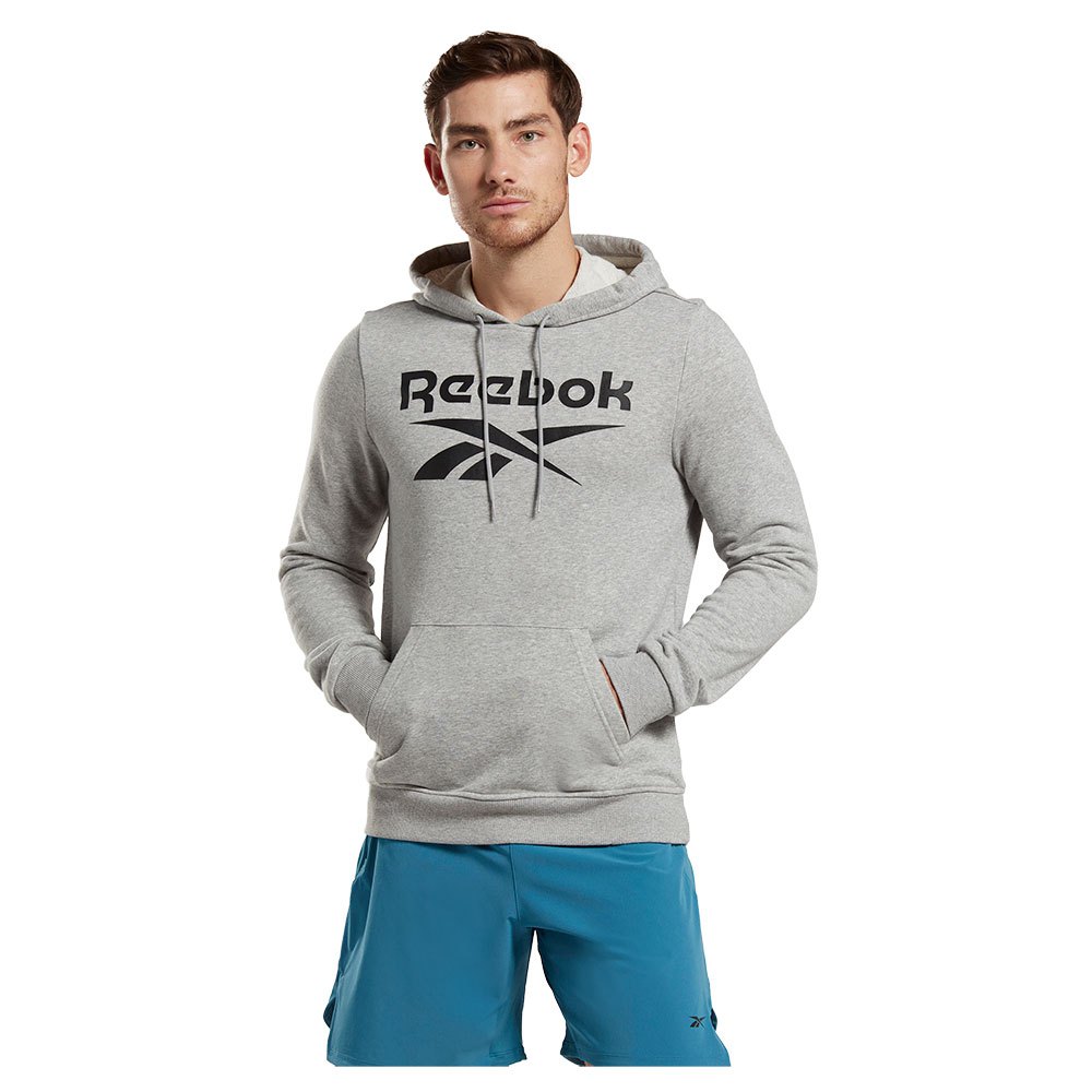 reebok identity french terry vector pullover sweatshirt gris s homme