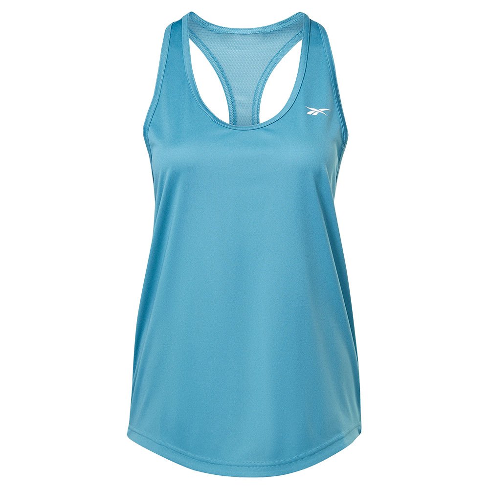 reebok workout ready mesh back sleeveless t-shirt bleu l femme