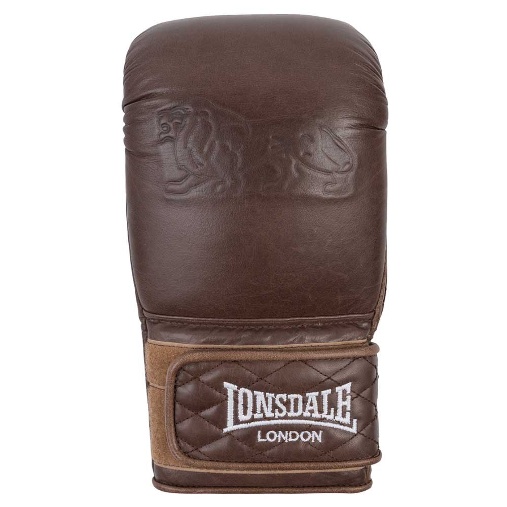 lonsdale vintage bag gloves leather boxing bag mitts marron l-xl