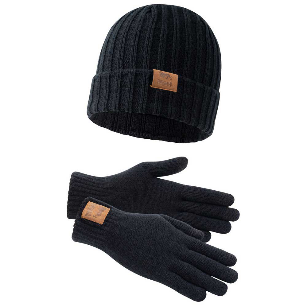 lonsdale deazley hat and gloves noir s-m homme