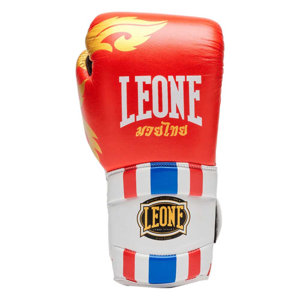 leone1947 thai style artificial leather boxing gloves rouge 14 oz