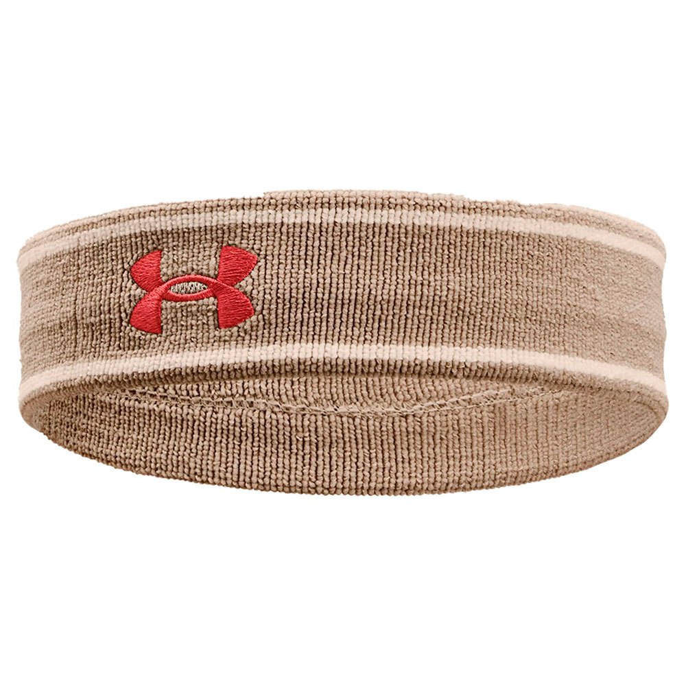 under armour striped performance terry headband beige  homme