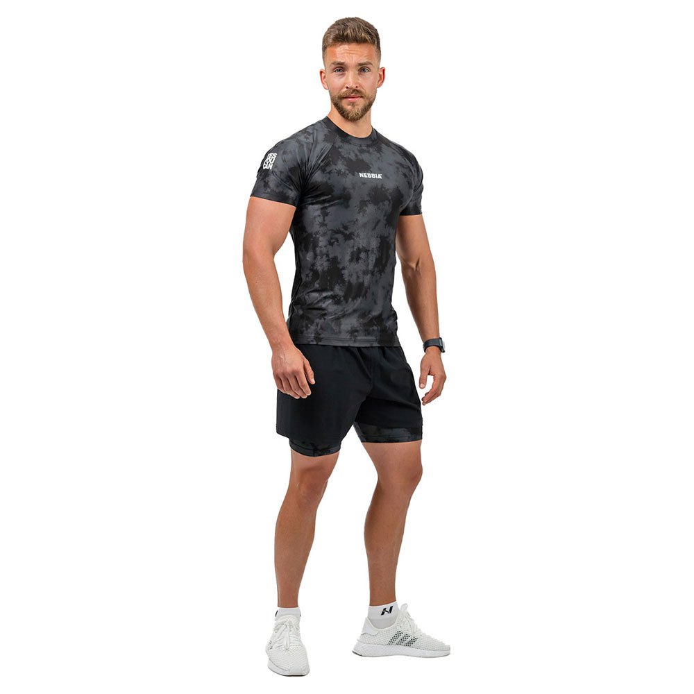 nebbia camouflage compression maximum 338 short sleeve t-shirt noir l homme