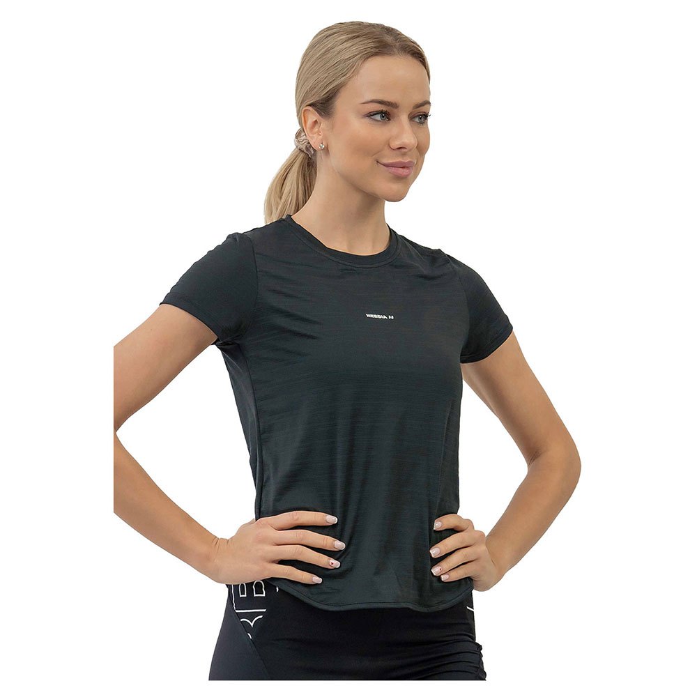 nebbia fit activewear “airy” with reflective logo 438 short sleeve t-shirt noir xs femme