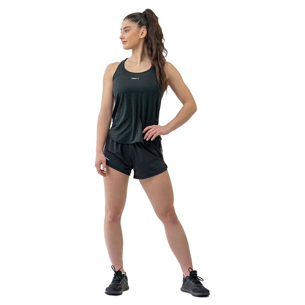 nebbia fit activewear “airy” with reflective logo 439 sleeveless t-shirt noir m femme