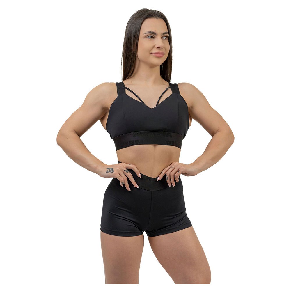 nebbia padded intense iconic sports top high support noir xs femme