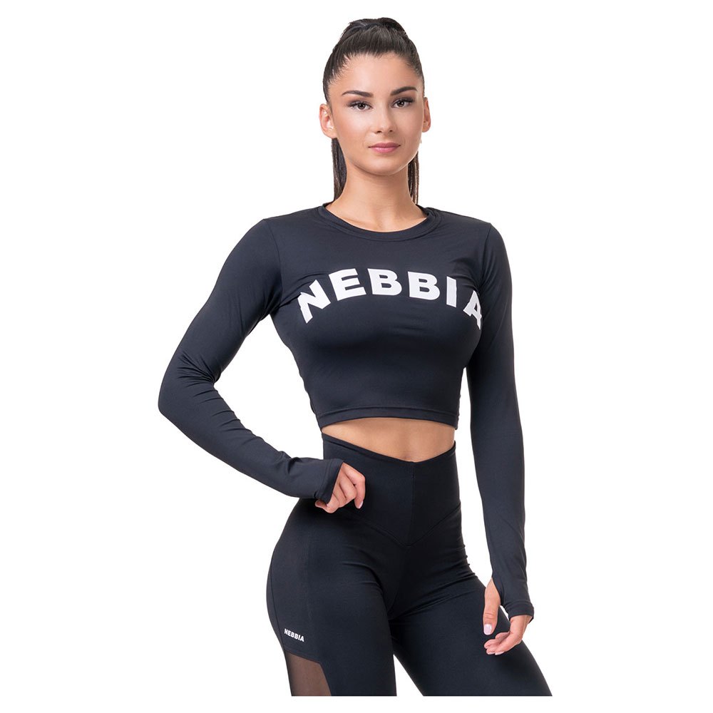 nebbia thumbhole sporty 585 long sleeve t-shirt noir xs femme