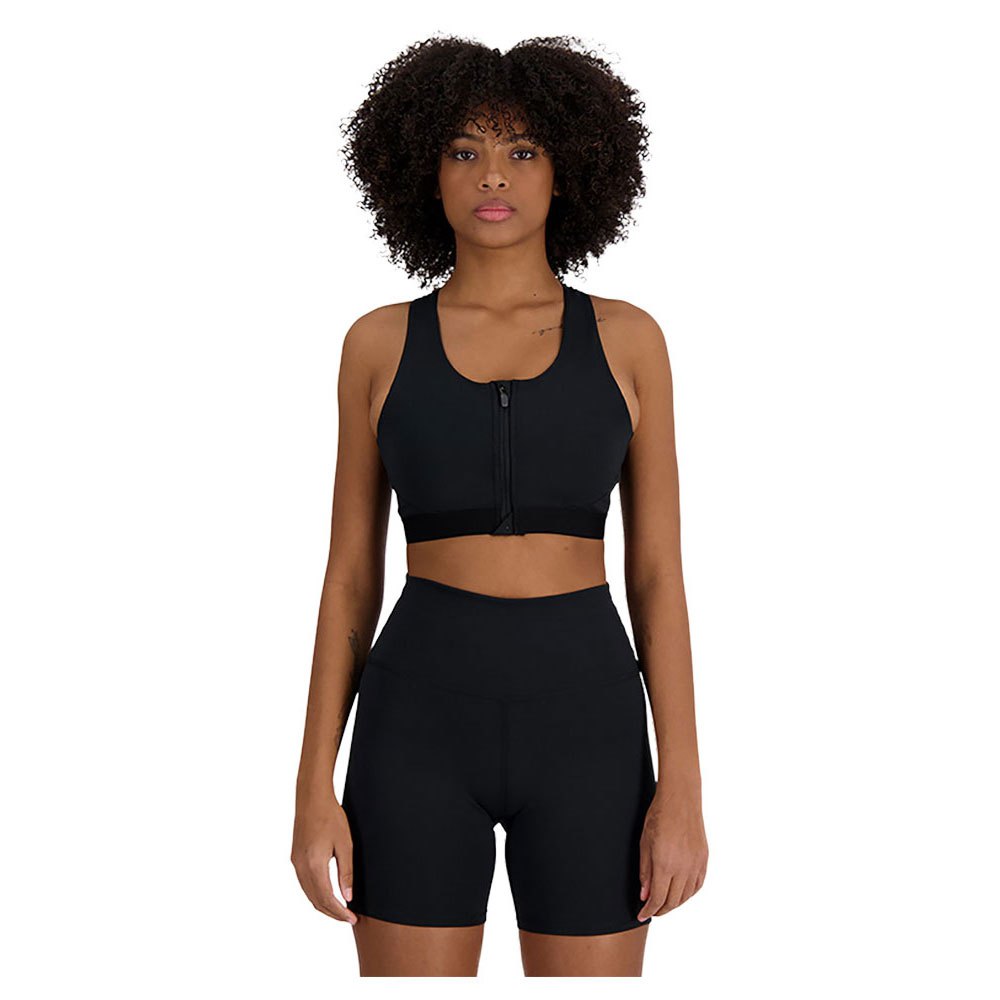new balance sleek medium support pocket sports bra noir s femme