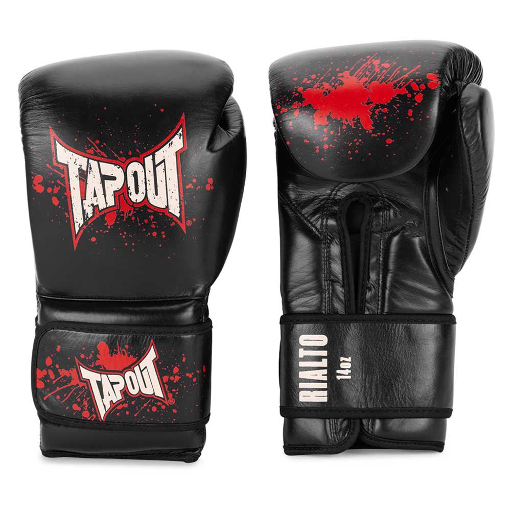 tapout rialto leather boxing gloves noir 10 oz