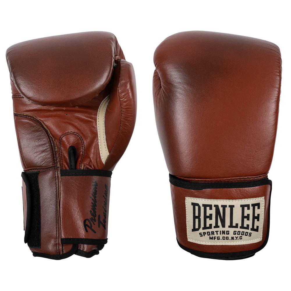 benlee premium training leather boxing gloves marron 18 oz