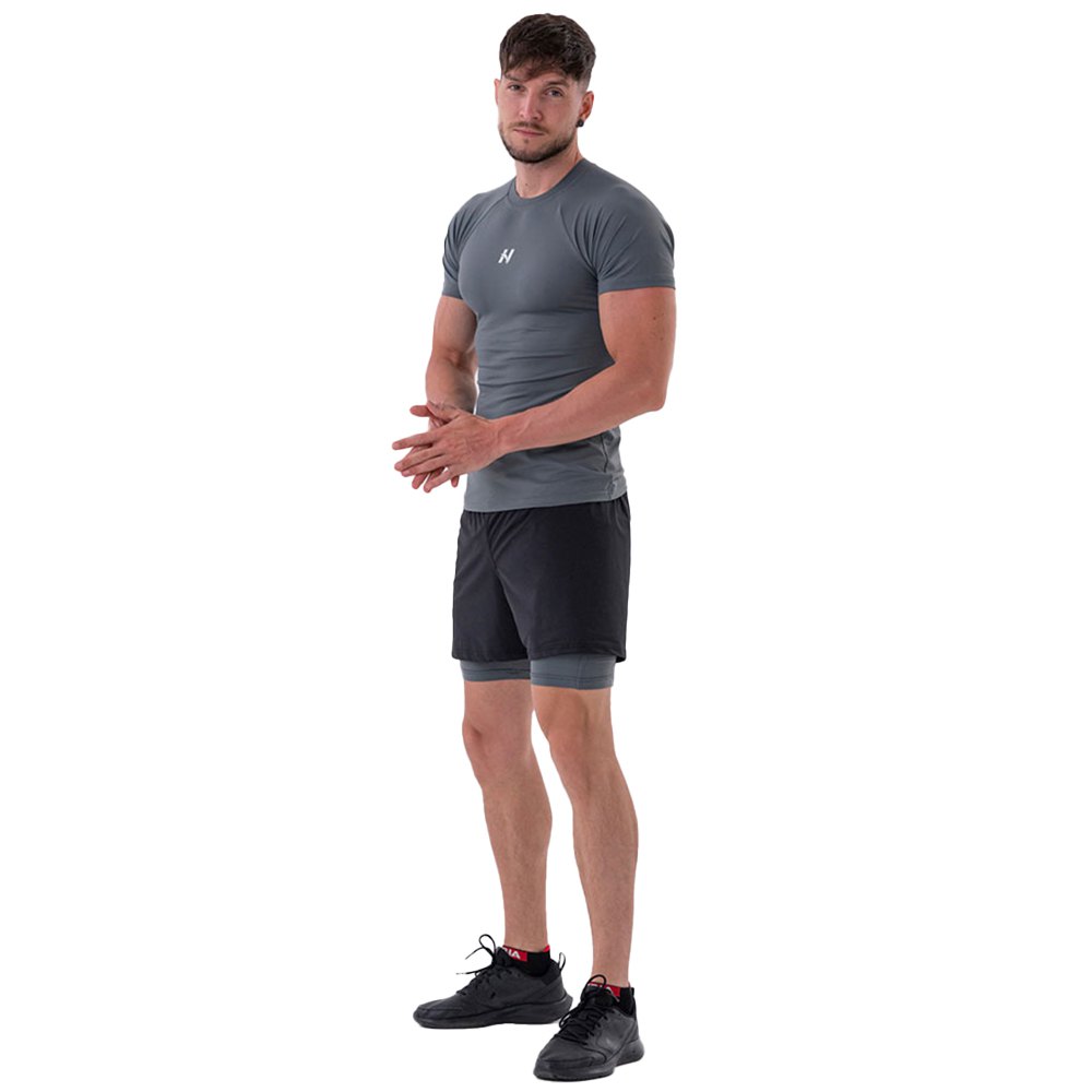 nebbia double-layer with smart pockets 318 shorts gris m homme