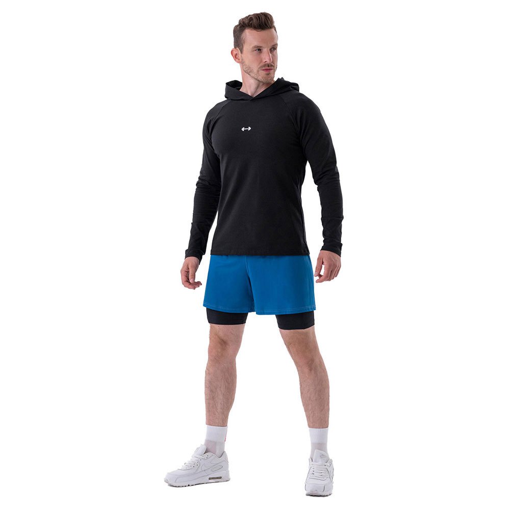 nebbia long-sleeve with a hoodie 330 long sleeve t-shirt noir xl homme