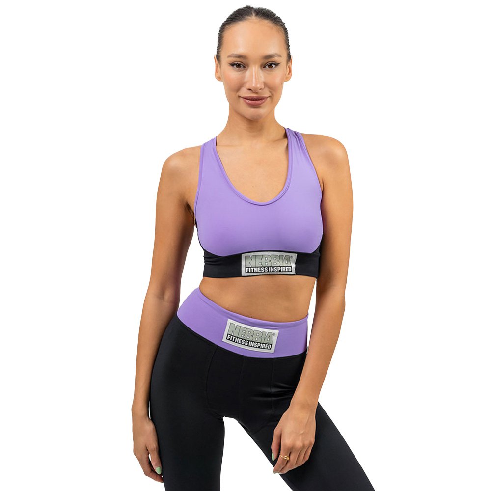 nebbia padded signature sports top high support violet s femme