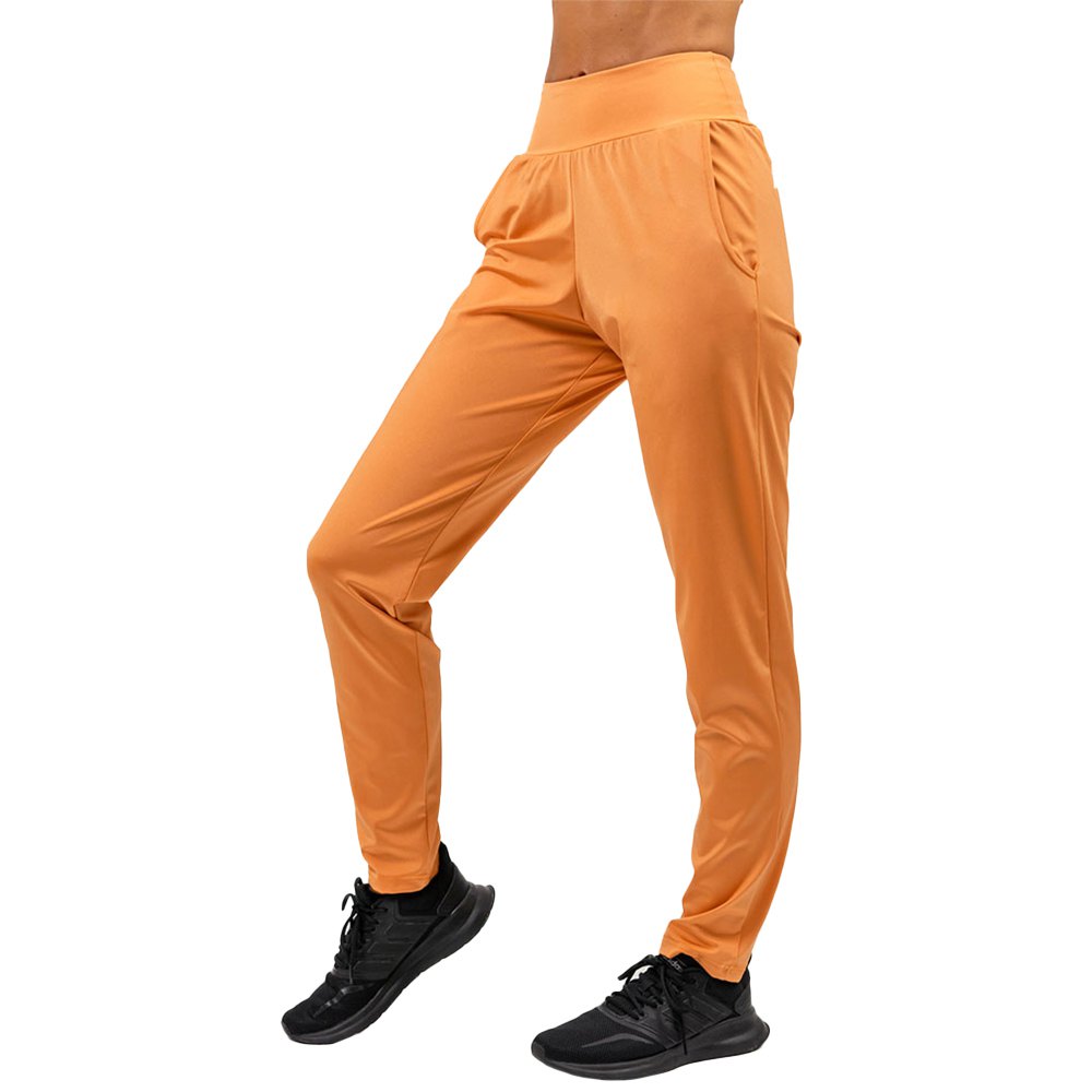 nebbia shiny slim fit sleek sweat pants orange xs femme