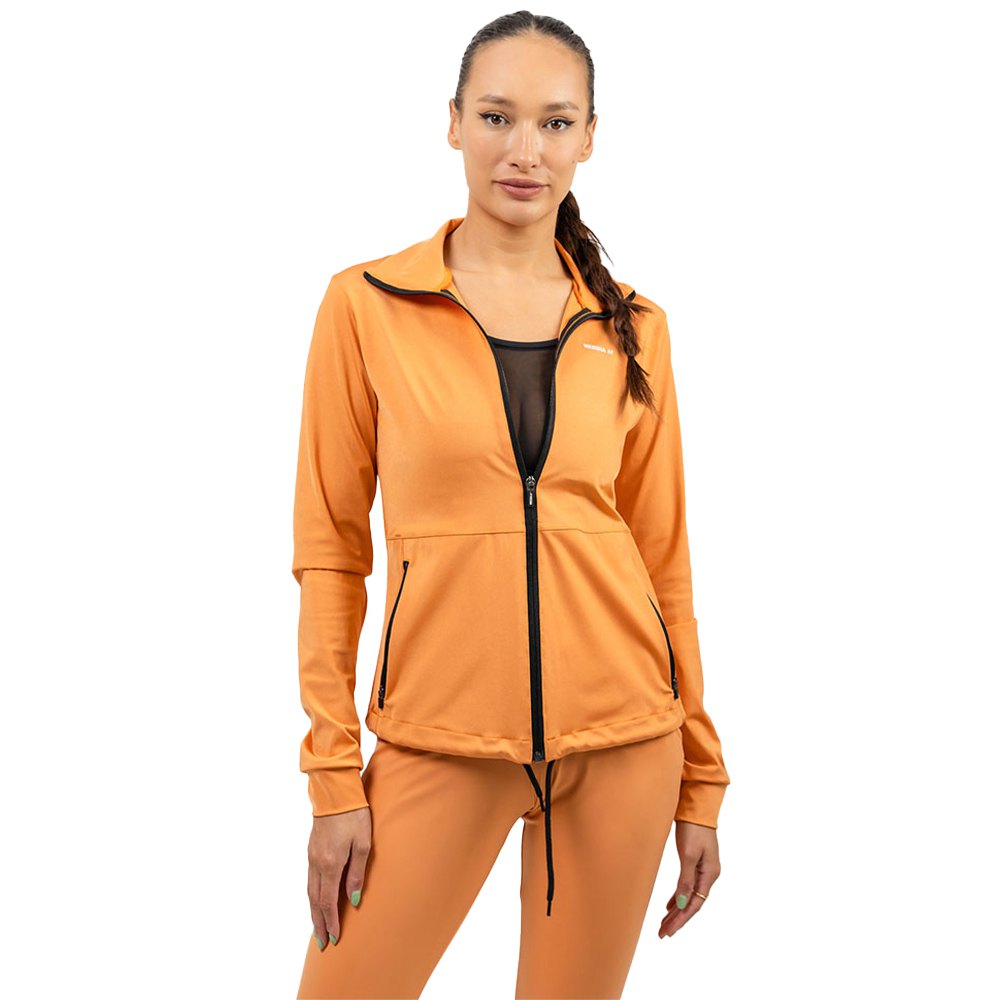 nebbia shiny up workout sleek full zip sweatshirt orange xs femme