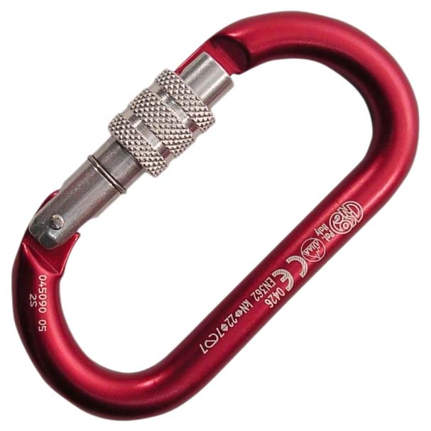 kong oval alu classic screwed body snap hook rouge