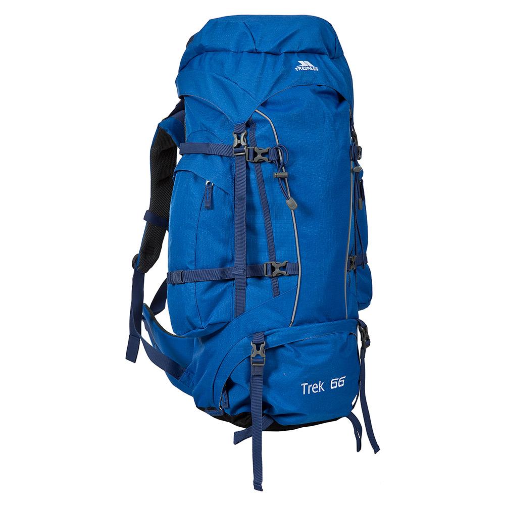 trespass trek 66l backpack bleu
