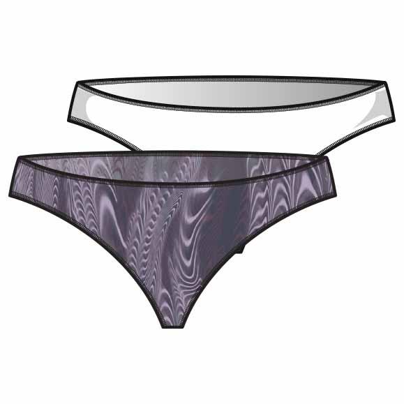 odlo the invisibles print thong 2 units blanc,violet xs femme