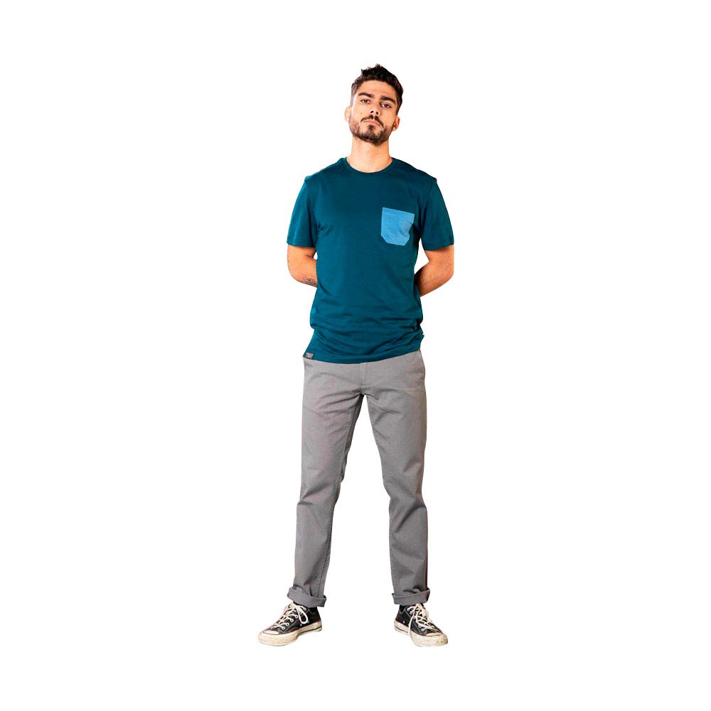 snap climbing monochrome pocket short sleeve t-shirt bleu s homme