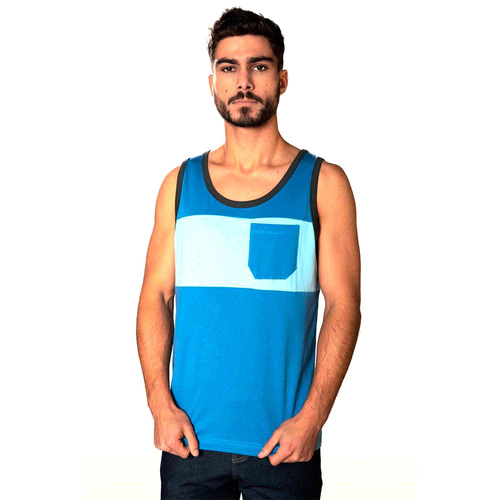 snap climbing two-colored pocket sleeveless t-shirt bleu xl homme