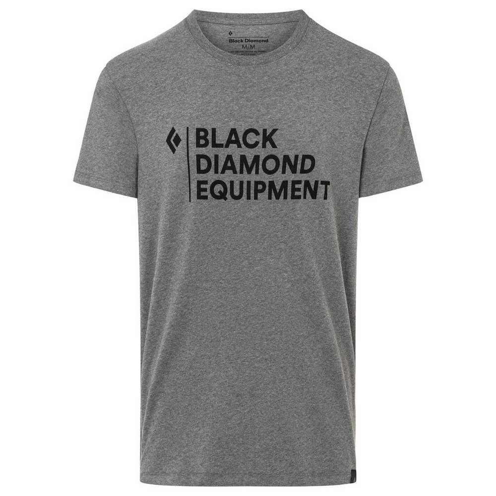 black diamond stacked logo short sleeve t-shirt gris l homme