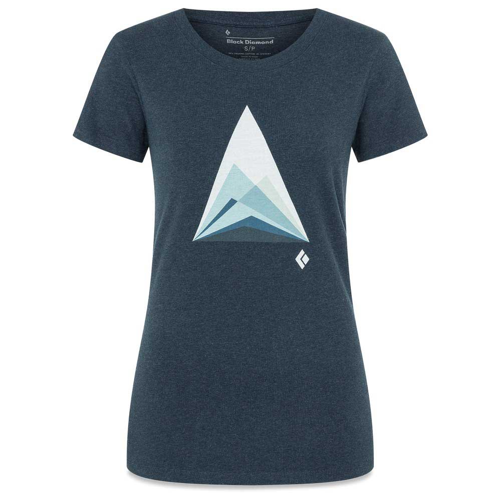 black diamond mountain transparency short sleeve t-shirt bleu s femme