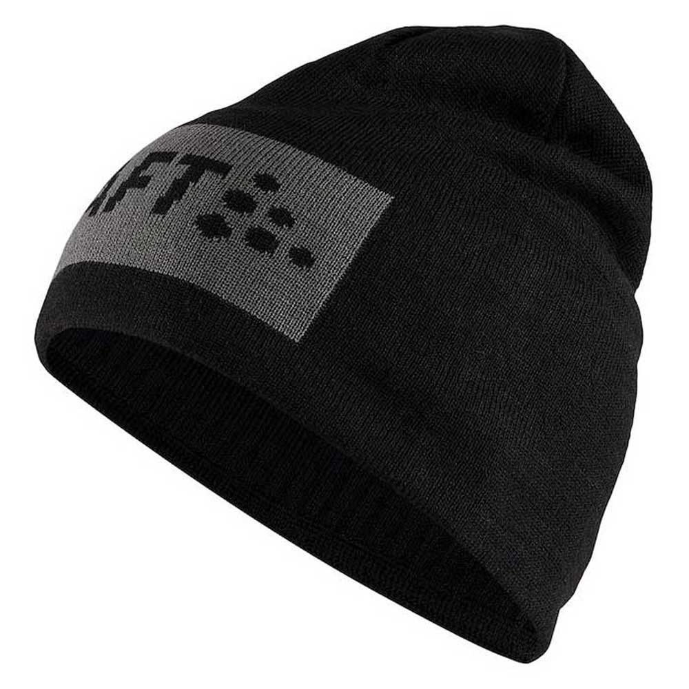 craft core square logo knit beanie noir  homme